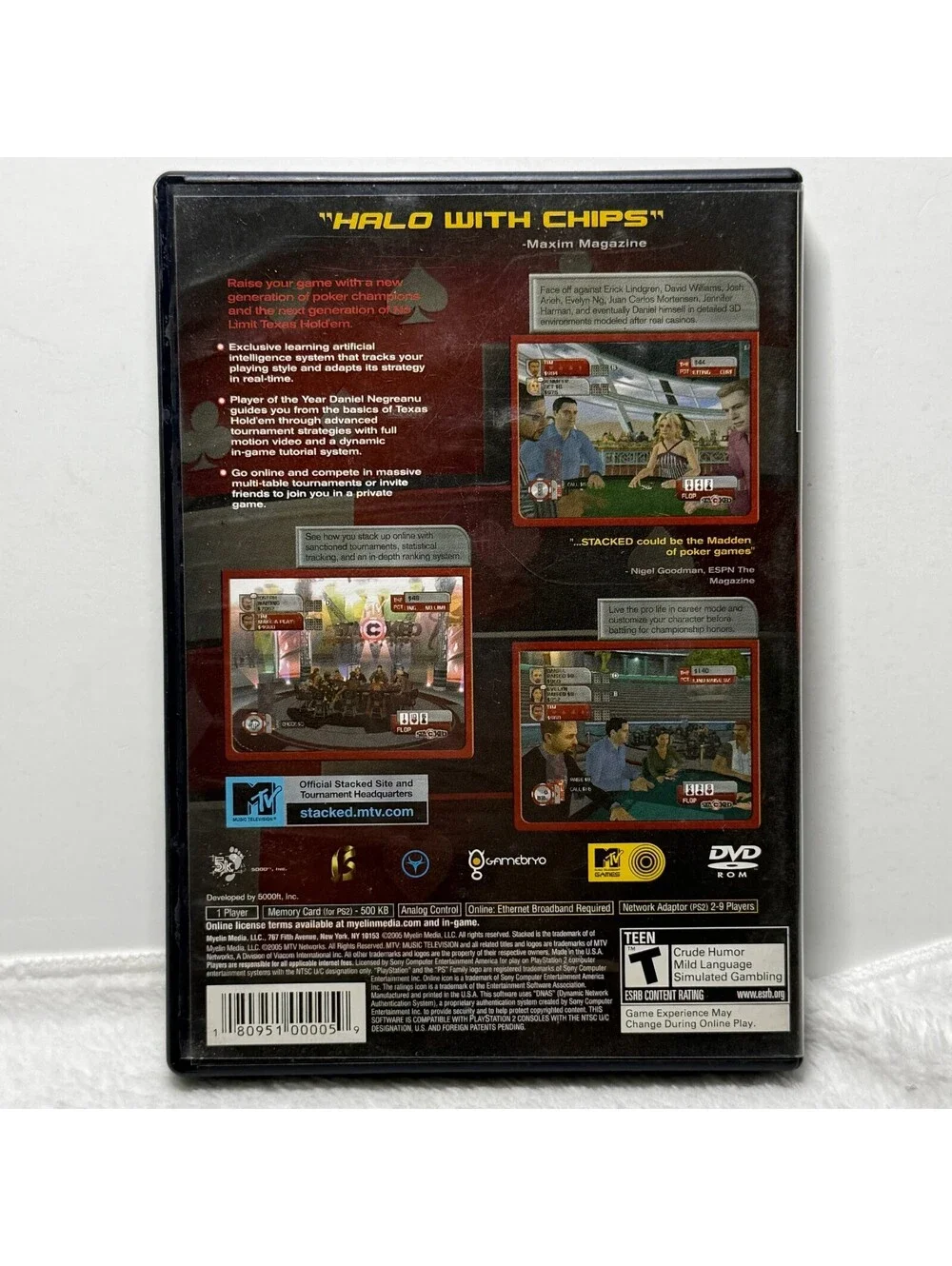 Stacked With Daniel Negreanu PS2 PlayStation 2 Complete CIB Poker Game